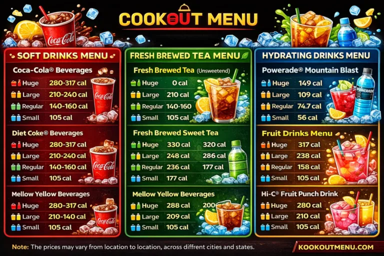Cookout Drinks Menu