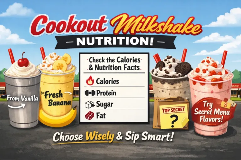 Cookout Milkshakes Menu Nutrition