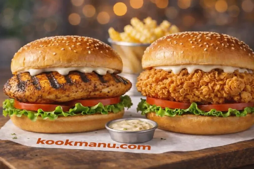 Delicious chicken sandwiches and fries