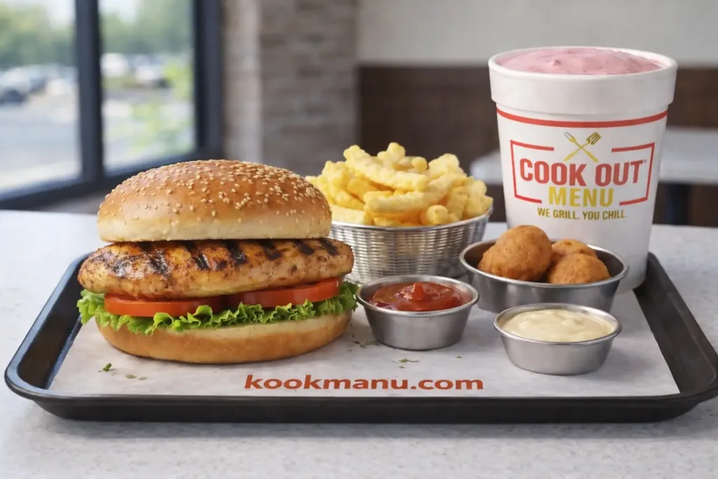 Grilled chicken sandwich and milkshake combo